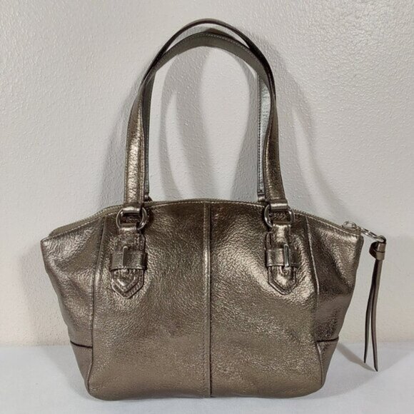 NWT! Coach Metallic Gunmetal Mini Chelsea Leather Satchel Bag - Picture 7 of 12